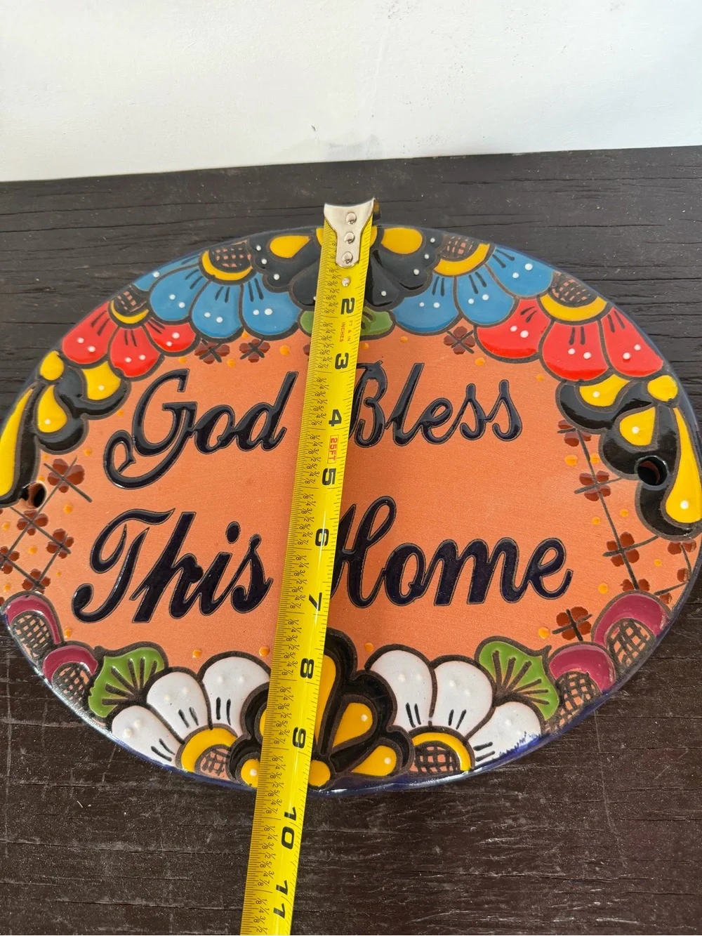 Talavera God Bless This Home Decorative Wall Plaque - Multicolor